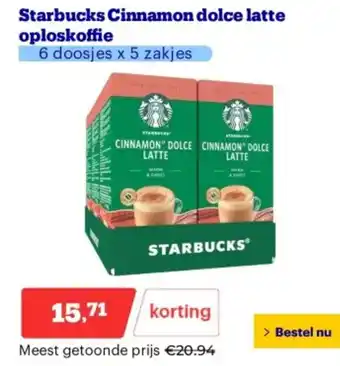 Bol.com Starbucks Cinnamon dolce latte oploskoffie aanbieding