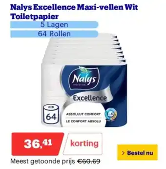 Bol.com Nalys Excellence Maxi vellen Wit Toiletpapier aanbieding