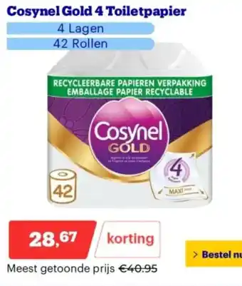 Bol.com Cosynel Gold 4 Toiletpapier aanbieding