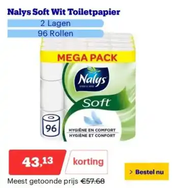 Bol.com Nalys Soft Wit Toiletpapier aanbieding