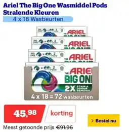 Bol.com Ariel The Big One Wasmiddel Pods Stralende Kleuren aanbieding