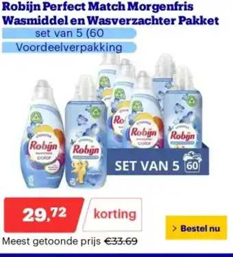 Bol.com Robijn Perfect Match Morgenfris Wasmiddel en Wasverzachter Pakket aanbieding