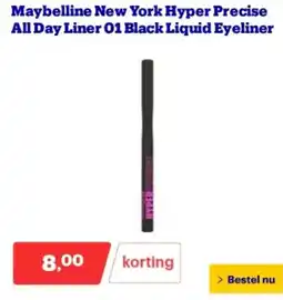 Bol.com Maybelline New York Hyper Precise All Day Liner 01 Black Liquid Eyeliner aanbieding