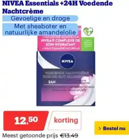 Bol.com NIVEA Essentials +24H Voedende Nachtcrème aanbieding