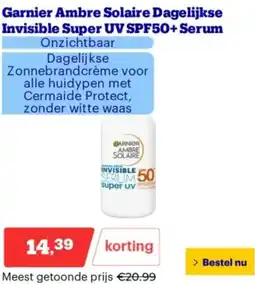 Bol.com Garnier Ambre Solaire Dagelijkse Invisible Super UV SPF50+ Serum aanbieding