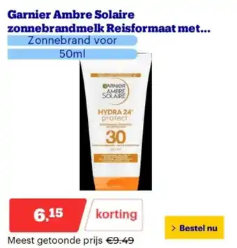 Bol.com Garnier Ambre Solaire zonnebrandmelk Reisformaat met aanbieding