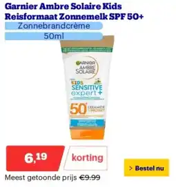 Bol.com Garnier Ambre Solaire Kids Reisformaat Zonnemelk SPF 50+ aanbieding