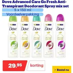 Bol.com Dove Advanced Care Go Fresh Anti Douchegel Transpirant Deodorant Spray mix set aanbieding