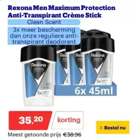 Bol.com Rexona Men Maximum Protection Anti Transpirant Crème Stick aanbieding