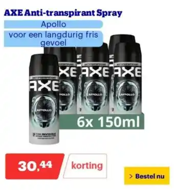 Bol.com AXE Anti transpirant Spray aanbieding