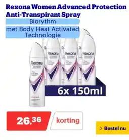 Bol.com Rexona Women Advanced Protection Anti Transpirant Spray aanbieding