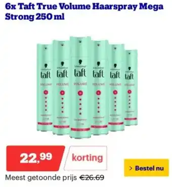 Bol.com 6x Taft True Volume Haarspray Mega Strong aanbieding