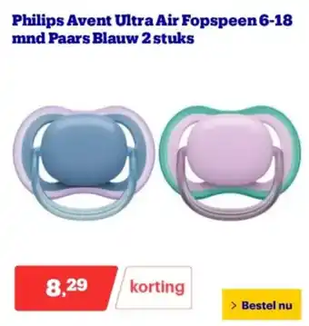 Bol.com Philips Avent Ultra Air Fopspeen 6-18 mnd Paars Blauw aanbieding