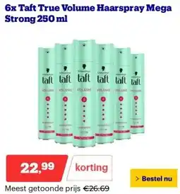 Bol.com 6x Taft True Volume Haarspray Mega Strong 250 ml aanbieding