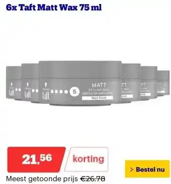 Bol.com 6x Taft Matt Wax 75 ml aanbieding