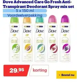 Bol.com Dove Advanced Care Go Fresh Anti-Transpirant Deodorant Spray mix set aanbieding