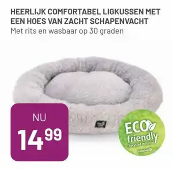 Pets & Co Heerlijk Comfortabel ligkussen met een hoes van zacht schapenvacht aanbieding