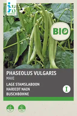 Intratuin intratuin biologisch groentezaden Stamslaboon (Phaseolus vulagris 'Maxi') aanbieding