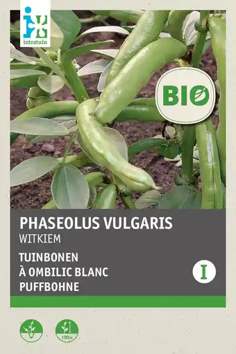 Intratuin intratuin biologisch groentezaden Tuinboon (Vicia faba 'Witkiem') aanbieding