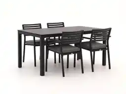 Kees Smit Bellagio Rumo/La Fonte 160cm dining tuinset 5-delig stapelbaar aanbieding