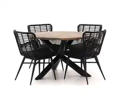 Kees Smit Intenso Asti/Rough-Y Ellips Ø120cm dining tuinset 5-delig aanbieding