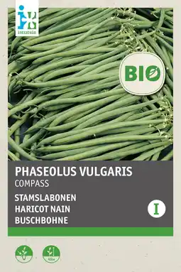 Intratuin intratuin biologisch groentezaden Stamslaboon (Phaseolus vulgaris 'Compas') aanbieding