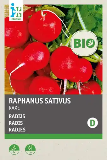 Intratuin intratuin biologisch groentezaden Radijs (Raphanus sativus 'Raxe') aanbieding