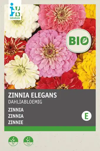 Intratuin intratuin biologisch bloemenzaad Zinnia (Zinnia elegans) aanbieding