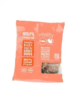 Welkoop Wolf's Menu Vitality - Hondenvoer - Kalkoen - Zalm - 800 gram aanbieding