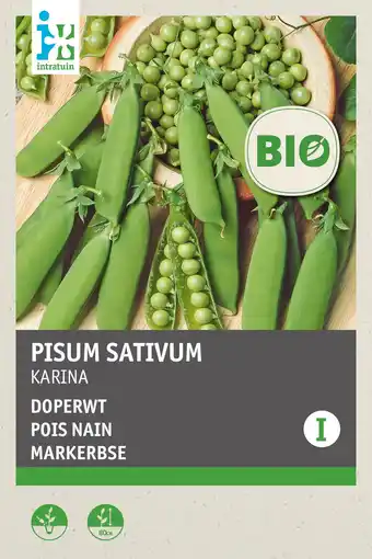 Intratuin intratuin biologisch groentezaden doperwt (pisum sativum 'Karina') aanbieding