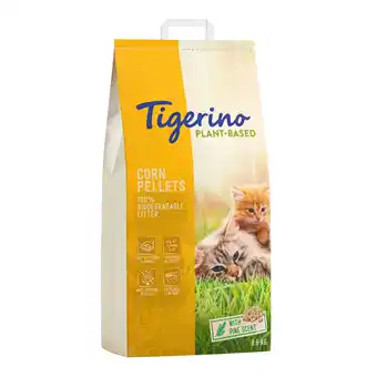 Zooplus 14l Tigerino Maïs kattenbakvulling op Plantaardige basis - Dennengeur aanbieding