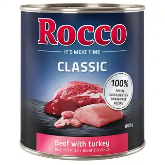 Zooplus 6x800g Rund met Kalkoen Rocco Hondenvoer aanbieding