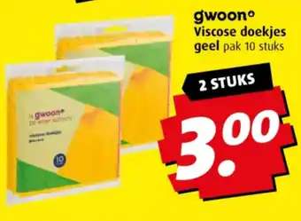 Boni Viscose doekjes geel pak 10 stuks aanbieding