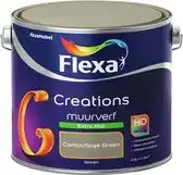 Praxis Flexa muurverf Creations extra mat 3029 camouflage green 2,5L aanbieding