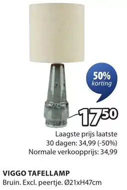 Jysk Viggo tafellamp aanbieding