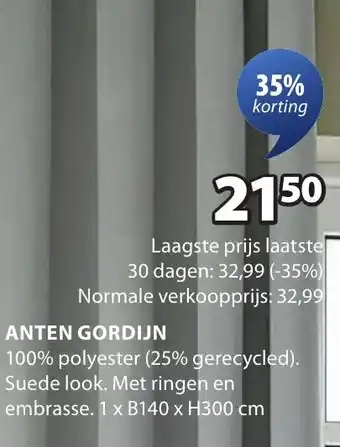 Jysk Anten gordijn aanbieding