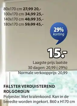 Jysk Falster verduisterend rolgordijn aanbieding