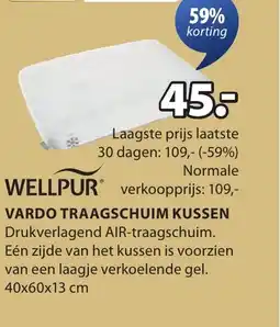 Jysk Vardo traagschuim kussen aanbieding