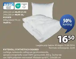 Jysk Kvitekoll synthetisch dekbed aanbieding