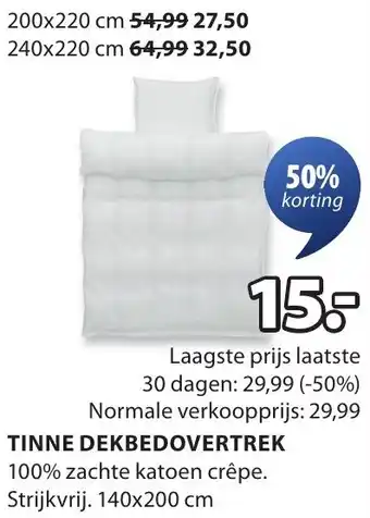 Jysk Tinne dekbedovertrek aanbieding