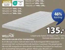 Jysk Wellpur gulen gt65 topmatras aanbieding