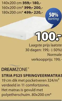 Jysk Dreamzone® stria ps25 springveermatras aanbieding