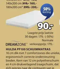 Jysk Dreamzone  hulda pf100 schuimmatra aanbieding