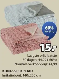 Jysk Kongsspir plaid aanbieding