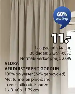 Jysk Aldra verduisterend gordijn aanbieding