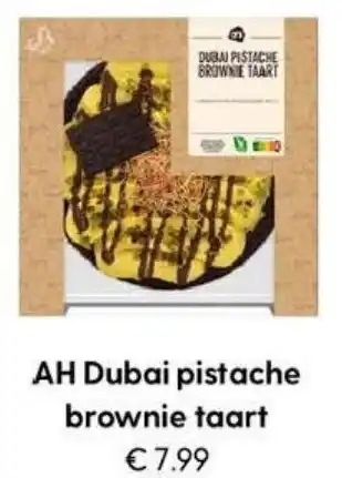 Albert Heijn AH Dubai pistache brownie taart aanbieding