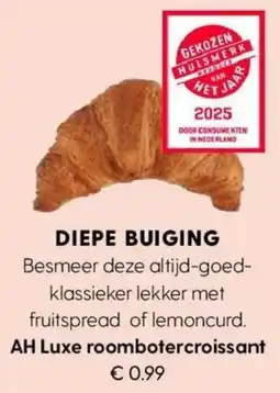 Albert Heijn AH Luxe roombotercroissant aanbieding