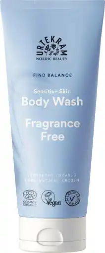 Amazon Urtekram Body Wash - Fragrance Free, Find Balance, Sensitive, 200 ml, vegan, organic aanbieding