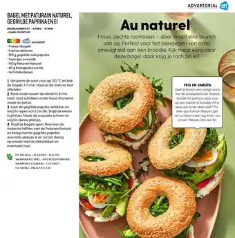 Albert Heijn Advertorial bagel met paturain naturel, gegrilde paprika en ei aanbieding