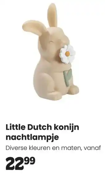 Babypark Little Dutch konijn nachtlampje aanbieding